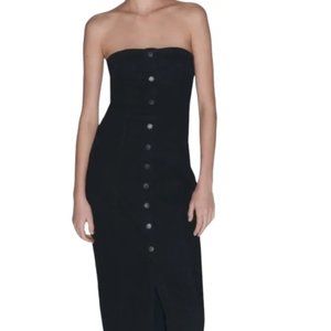 ZARA DENIM BUSTIER DRESS BLACK SIZE S NEW